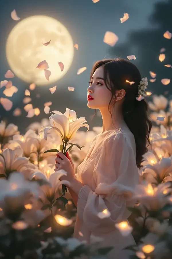 花与月光